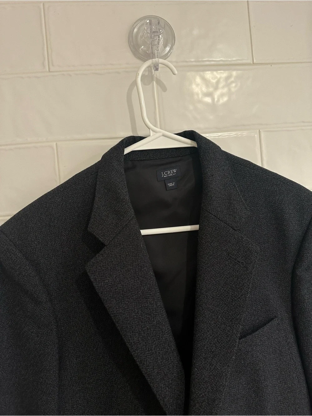 J Crew Abraham Moon Mens 38R Blue Wool Blazer Sport Coat Elbow Patches British